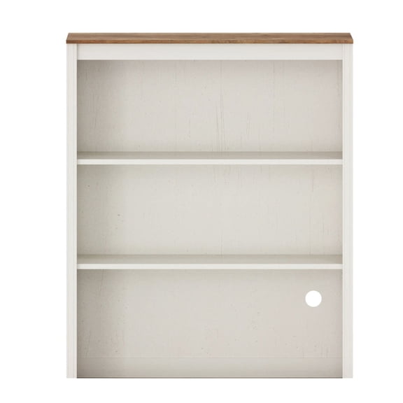 2-Shelf Bookcase, Bookshelf with Open Storage Shelves, No Cabinet, White