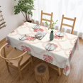 thumbnail image 5 of Pink Floral Tablecloth Vintage Flower Table Cloth Aesthetic Floral Rectangle Tablecloth 60×84 Inch Farmhouse Washable Table Cover for Kitchen Dining Room Party Decoration, 5 of 8