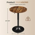 thumbnail image 2 of Topeakmart Modern Adjustable Round Pub Table with 360° Swivel Top, Rustic Brown, 2 of 6