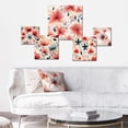 thumbnail image 2 of Designart "Timeless Red Floral Charm" Floral Wall Art Set Of 5 - Red Cottage Office Room Metal Wall Art Set, 2 of 6