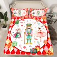 thumbnail image 2 of Feelyou Cute Nutcracker Bed Sheets, Happy Christmas King Sheets, Winter Gold Sonwflake Sheet Set, Ultra Soft Home Decor,4 Pieces, 2 of 7