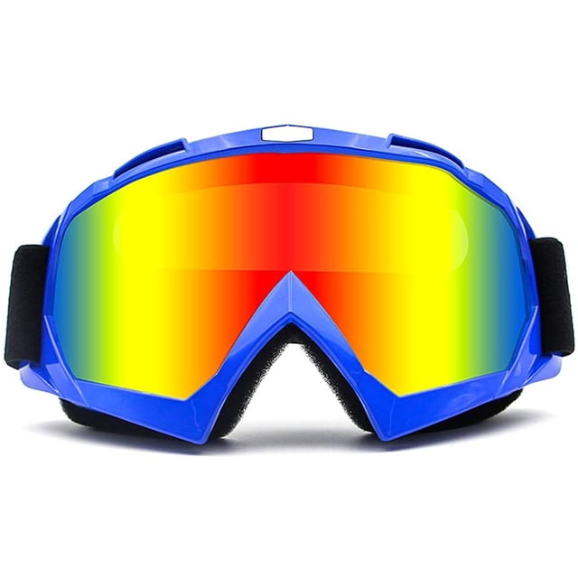 Gafas de esquí, gafas de nieve para snowboard para hombres y mujeres con lentes esféricas desmontables protección UV antivaho(Blue+Color)