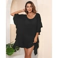 thumbnail image 2 of Kukuzhu Women Bathing Suit Cover Up Frill Beach Blouse Scalloped Dress See Through Bikini Swimsuit, 2 of 5
