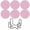 Pink, variant on Round Placemats Set of 6 with Storage Stand – Non-Slide Heat-Proof Woven Fabric Desk Mats, 4.33 in Diameter, Dishwasher Safe