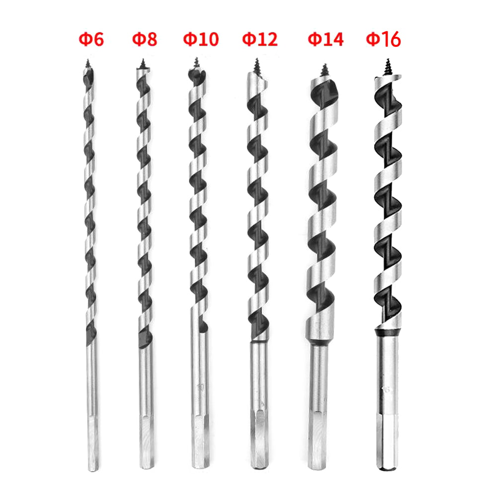 5pc Hex Auger Wood Drill Bit Set 8 10 12 14 16mm EXTRA LONG  for wood drilling 