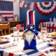 thumbnail image 1 of Figura de gnomo sin rostro con sombrero a rayas para el Día de la Independencia: decoración patriótica para el hogar, fiestas y mesas., 1 of 6