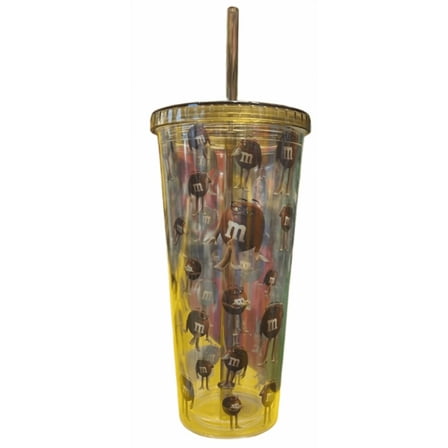 M&M's World Brown Character Moods Tumbler With Straw New with Tag