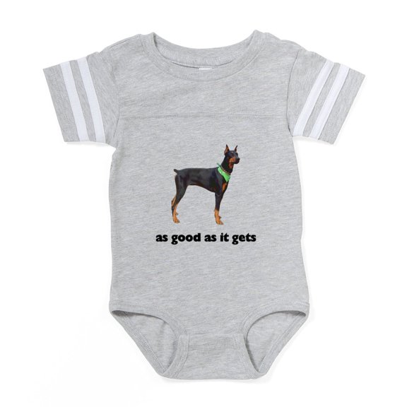 CafePress - FIN Doberman Pinscher Good - Cute Infant Baby Football Bodysuit