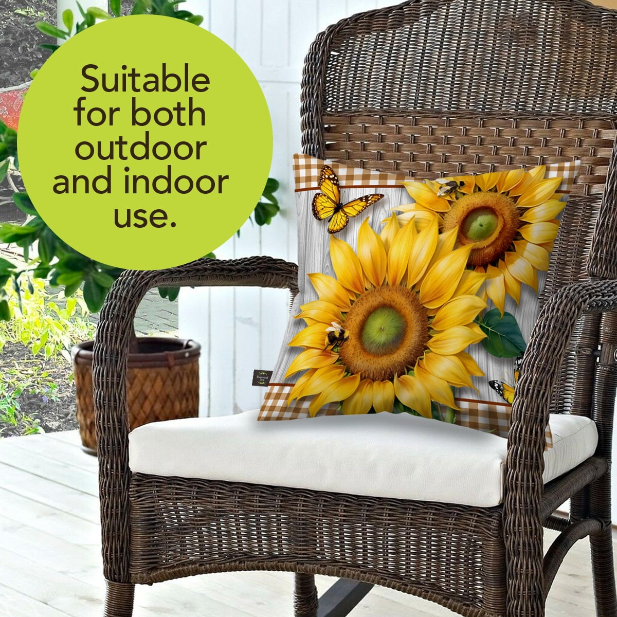 Briarwood Lane Summer Indoor/Outdoor Pillow 17x17 Sunflower Duo For Summer Pillow
