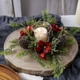 thumbnail image 4 of Coronas navideñas Yoyauz con velas, pequeñas coronas navideñas para gabinetes de cocina, columnas para coronas, mini anillos para velas, centros de mesa navideños, guirnaldas colgantes para, 4 of 7