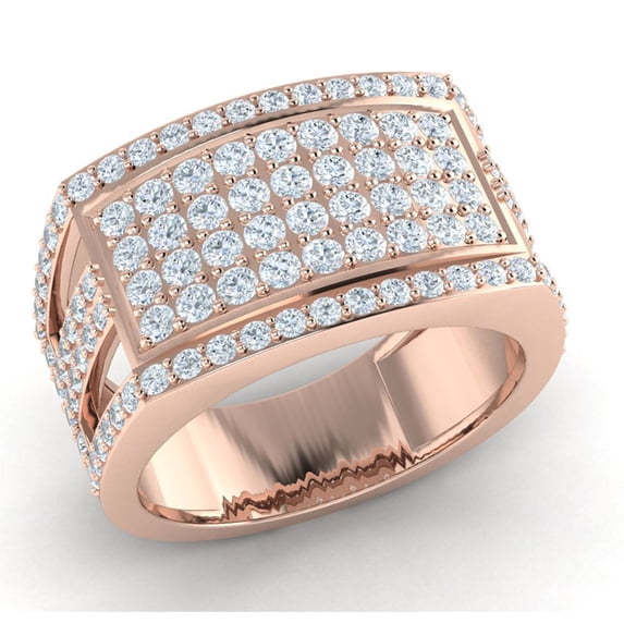 2ctw Round Cut Diamond Prong Cluster Split Shank Men's Wedding Band Anniversary Ring Solid 10K Gold GH SI1