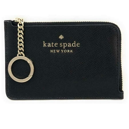 Kate Spade Staci Medium l-zip Card Holder with Key Ring (Black)