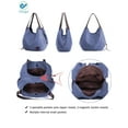 thumbnail image 4 of Deago Fashion Women's Multi-Pocket Cotton Canvas Handbags Shoulder Bags Totes Purses Satchel Travel Bag (Dark Blue), 4 of 7