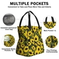 thumbnail image 3 of Sunflower Drawstring Lunch Bag Women - Drawstring Lunch Bag Insulated for Work Office - Stain-Resistant Large Lunchbags for Women with Multi-Pockets, 3 of 6