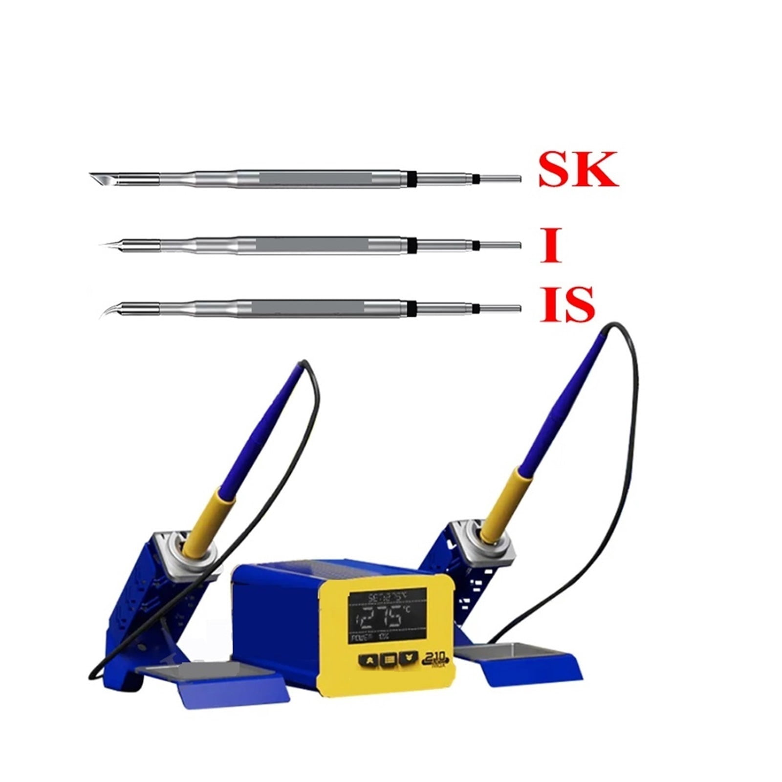 C210 MAX Dual Station 210 Electric Soldering Iron Thermostatic Adjustable Welding Table Quick Repair For Mobile Phone ,Fast Heating and Auto Hibernate