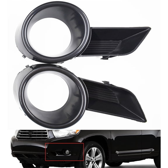 Genrics 2-pack Front Bumper Fog Light Cover Grilles Replacement for 2008 2009 2010 Toyota Highlander Left and Right Side