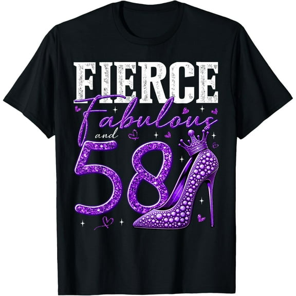 58th Birthday Fierce Fabulous and 58 Year Old Gifts Heels T-Shirt