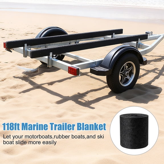 Tereitr Boat Trailer Bunk Carpet, Black Marine Carpet, Replacement for Trailer Bunk Boards, Boat Lift Bunks, and Runners, Durable Bunker Material Covers