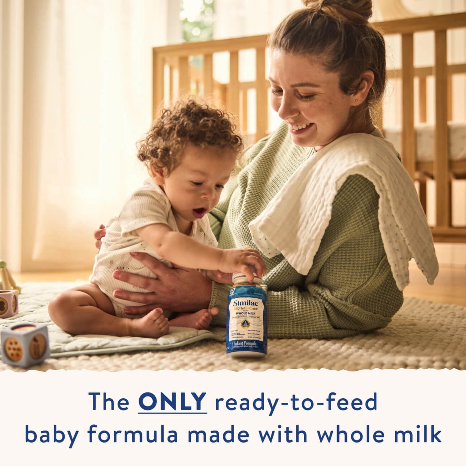Similac 360 Total Care Made With Whole Milk Ready-to-Feed Baby Formula, 8-fl-oz Bottle, Pack of 6