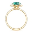 thumbnail image 2 of Rosec Jewels Lab Created Emerald Halo Engagement Ring 2 Carat - Emerald Moissanite Ring for Women - AAAA Quality Certified, 14K Yellow Gold, US 4.50, 2 of 8