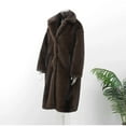 thumbnail image 6 of Faux Fur Long Coat Fashionable Fluffy Plush Coat (M, Brown), 6 of 7