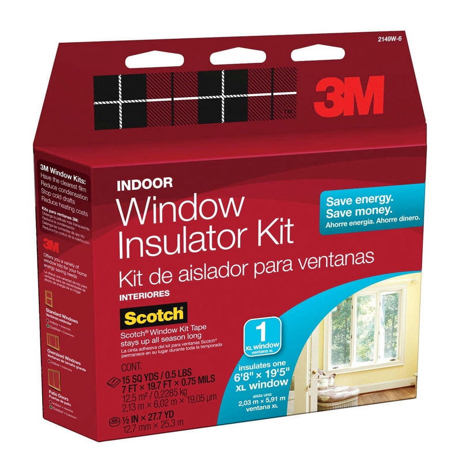 3M Indoor Oversized Window Insulator Kit, 1 Kit 