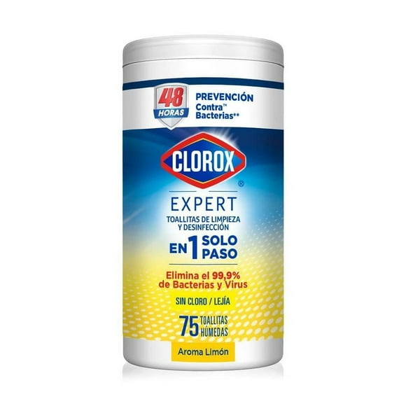 Toallas desinfectantes Clorox limón 75 pzas