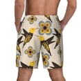 thumbnail image 2 of Lsque Mens Swim Trunks Yellow Flowers Hummingbird Pattern - Bathing Suit Compression Liner - Beach Swim Shorts Swimwear - (S-3XL) - Stretch Quick Dry -Large, 2 of 9