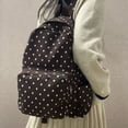 thumbnail image 5 of HUISZJ Polka Dot Backpack, Women Canvas Aesthetic Backpack with Zipper, Retro School Backpack Adjustable Strap for School Work Travel Outdoor (Coffee), 5 of 8