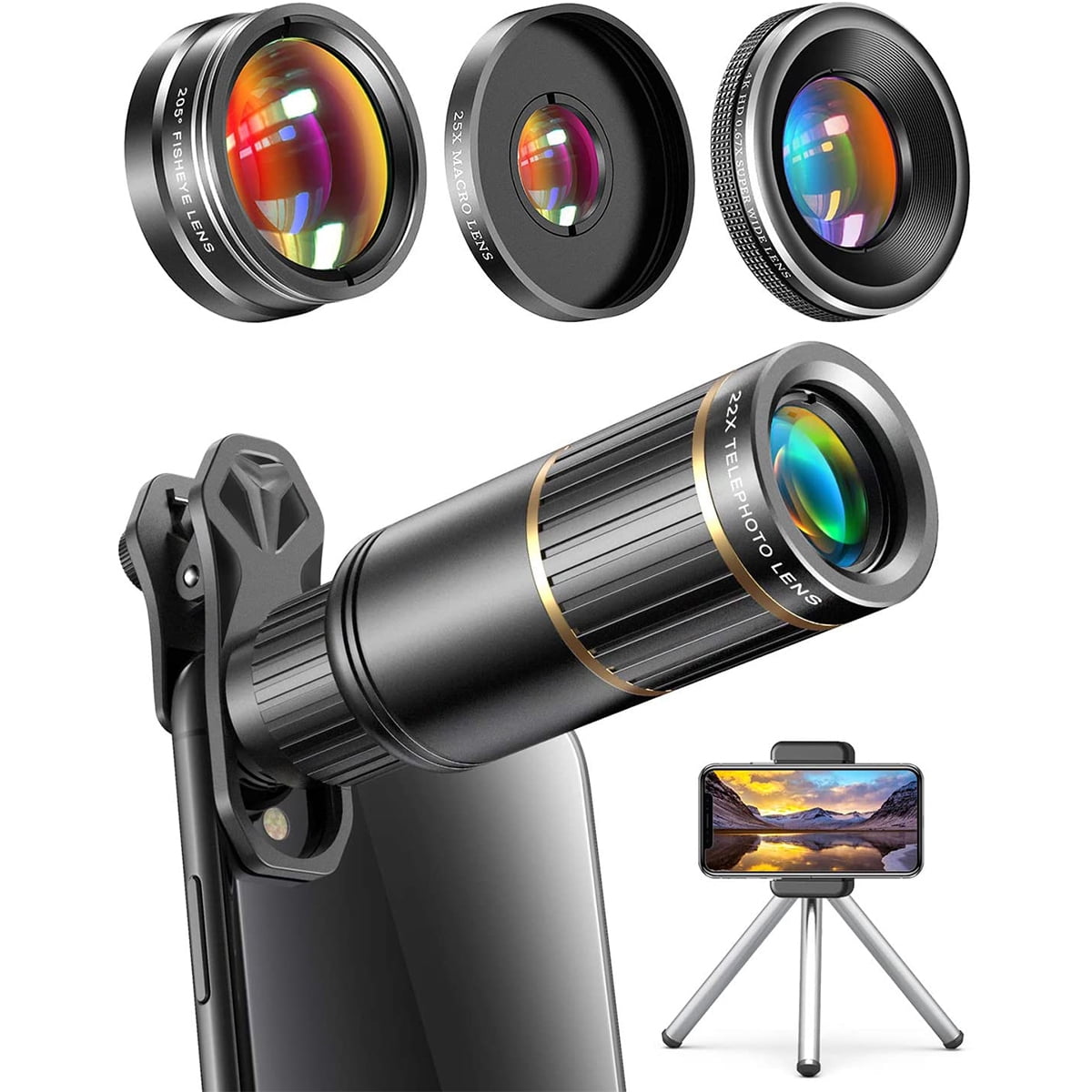 MAyouth téléphone Portable objectifs Zoom Optique 18 x Télescope étanche Smartphone Camera Lens Clip Universel 