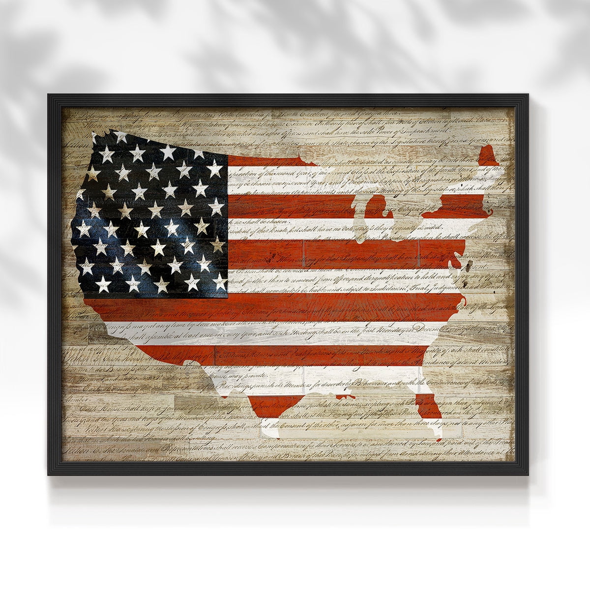 American Flag by Daniela Santiago - Restickable Framed Giclée Print