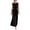 Black, variant on Women's Sleeveless Twist Knot Waist Maxi Dress Casual Round Neck Flowy Long Dress Pull on Faux Wrap Flattering Fit Breathable Comfortable Summer Spring