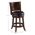 thumbnail image 5 of Kim 24 Inch Counter Stool, Solid Wood, Bonded Leather, Espresso, Black, 5 of 6
