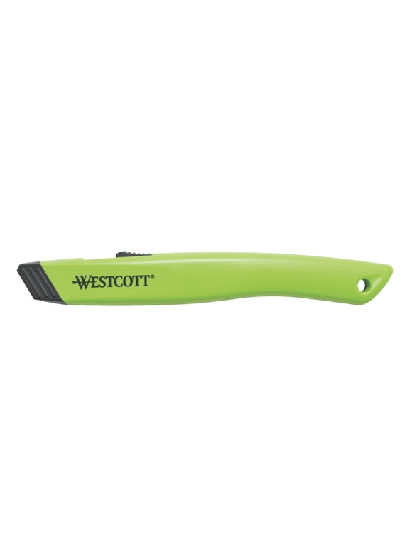 Westcott Full Size Retractable Ceramic Utility Box Cutter, Plastic, Green, 1-Count