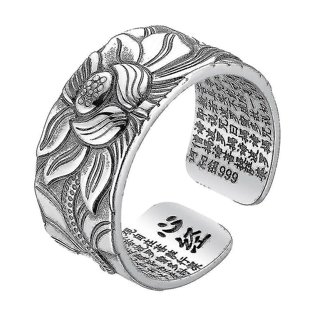 Lotus ring with heart sutra deals