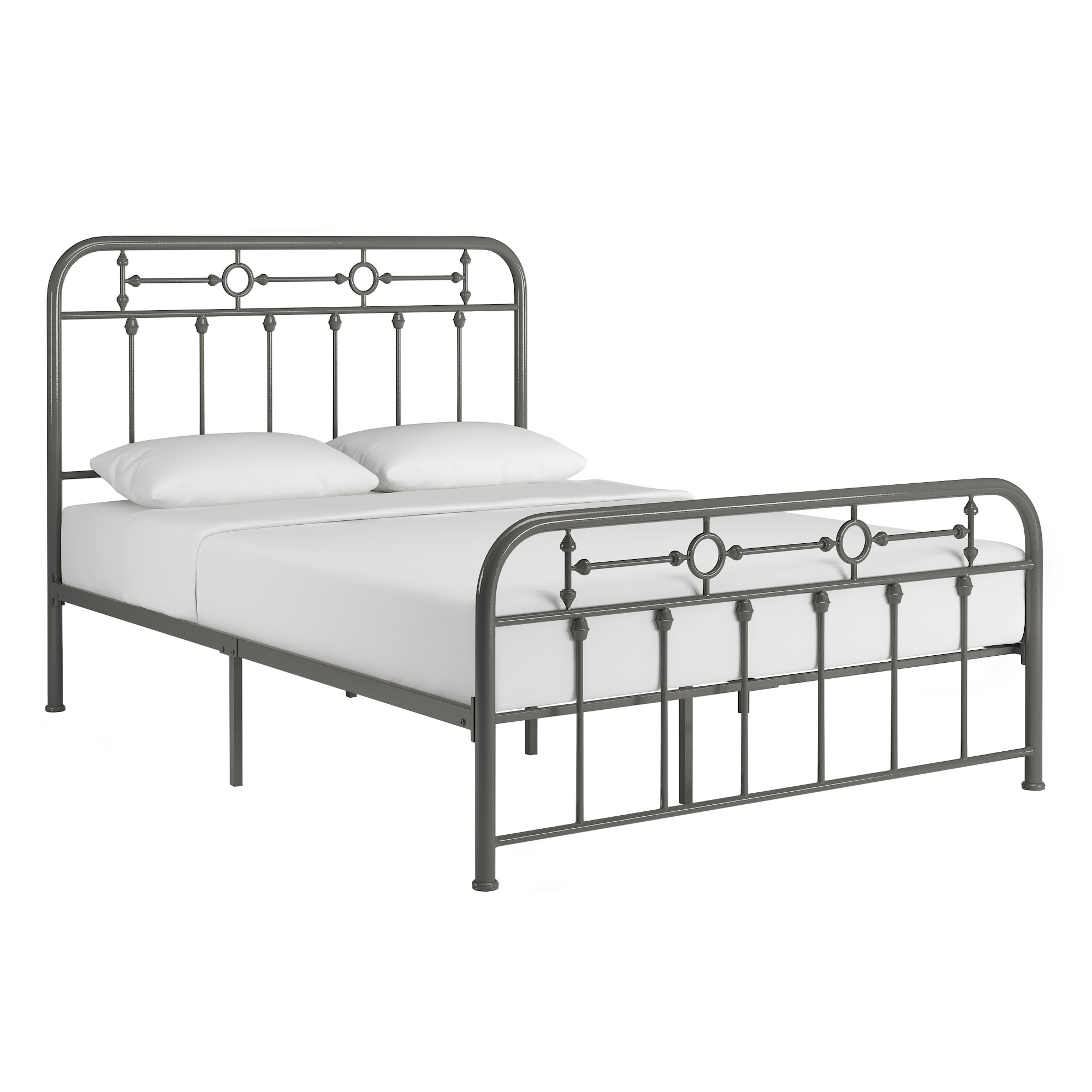 Weston Home Reeve Metal Spindle Platform Full Bed, Grey
