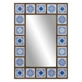 thumbnail image 1 of Patton Wall Decor 28x38 Indigo Moroccan Tile Framed Wall Mounted Mirrors Blue, 1 of 5