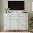 thumbnail image 4 of QinaQin Commode à Cinq Tiroirs, Armoire de Rangement à Tiroirs en Bois, Poignées Dorées, Grande Unité de Rangement, Design Moderne, Convient aux Chambres, Salons, Garde-Robes de Marche, Couloirs et Entrées, 4 of 7