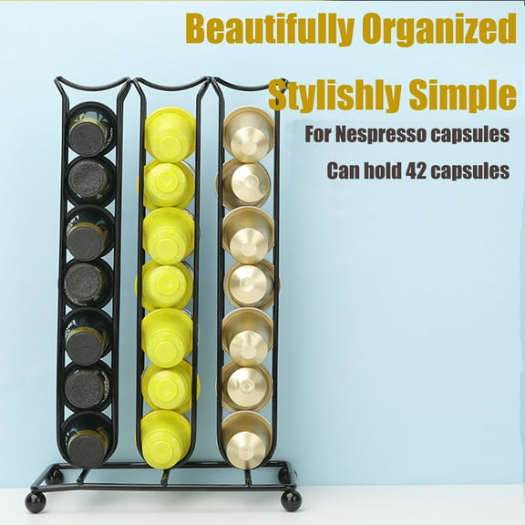 PINYU 42 Capsules Capacity Detachable Organizer Multicolour Iron Coffee Pod Holder
