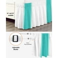 thumbnail image 3 of Teal Bed Skirt King Size 18" Drop Stripes Solid Color Ruffled Wrap Around Bed Skirts Adjustable Elastic Bedskirt Dust Ruffle for King Size Bed, 3 of 7
