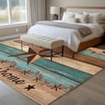 thumbnail image 4 of Western Texas Star Retro Area Rugs 5'x8', Small Throw Rugs for Classroom Bedroom, Country Farmhouse Teal Brown Wood Grain Indoor Outdoor Rug Non-Slip Low Pile Carpet Runner Reversible Floor Mats, 4 of 8