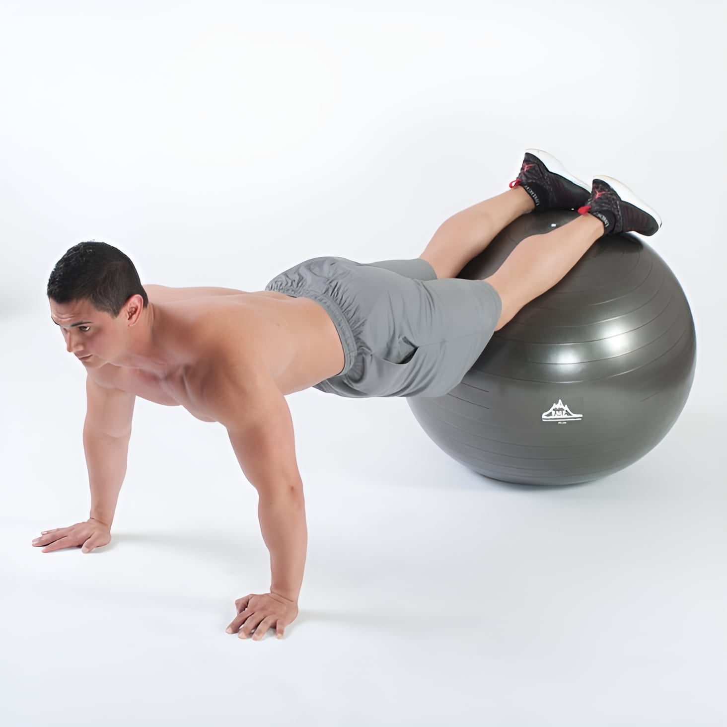 Black Mountain Products Professional Grade Stability Ball - Pro Series 1000lbs Anti-burst 2000lbs Static Weight Capacity, 75cm Black