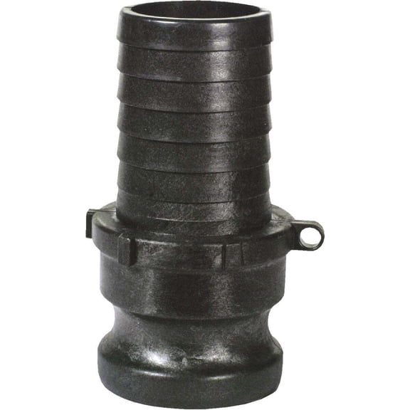 Apache Polypropylene Male Hose Adapter, Hose Barb Fitting - 1-1/2 In. ID, Black