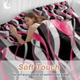 thumbnail image 3 of Pink Gray Stripes Full Size Comforter Set, Abstract Art Modern Geometric Curve Bedding for All Seasons, 4 Pcs Bed Set, 1Quiltcover (86"x86") ,1Sheet(80"x116"), 2Pillowcases (30"x20"), 3 of 12