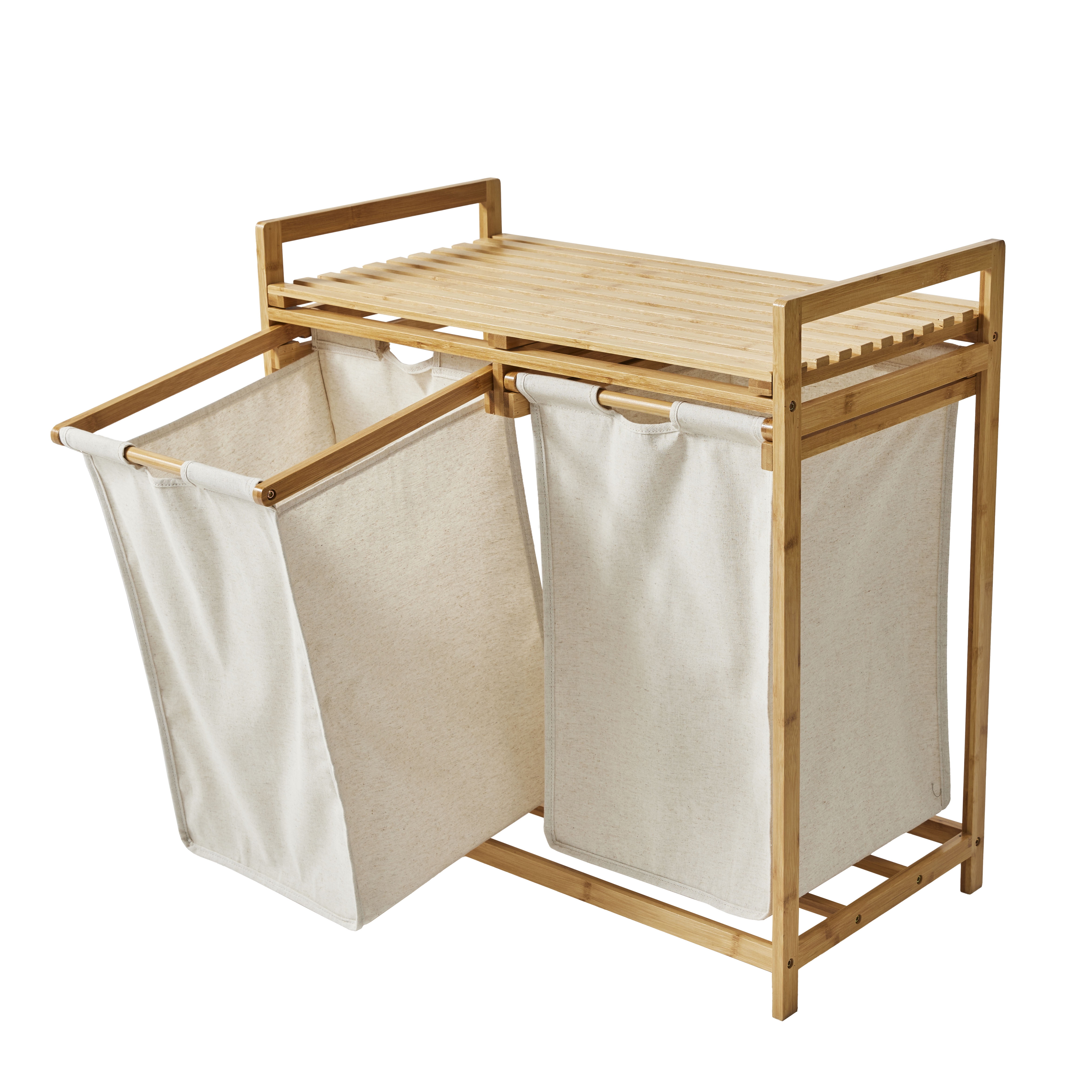 Better Homes & Gardens 35L 2-Bin Bamboo Laundry Hamper
