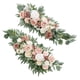 thumbnail image 1 of Guirnalda De Botín Floral Sunnimix Ratán De Rosas Artificiales Decoración Blanco Rosa, 1 of 7