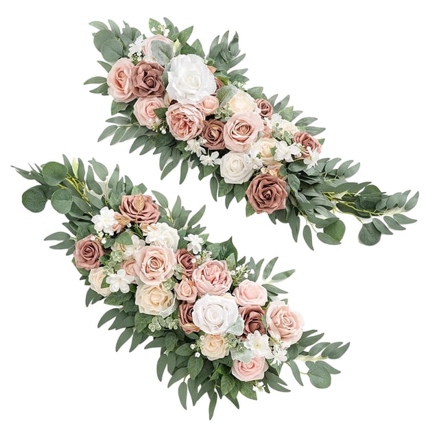 DOLITY Arche Artificielle Florale Swag Mariage Fleurs pour Arche Arrière-Plan de Jardin Blanc Aléatoire