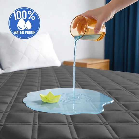 JOODOU Queen Mattress Protector Waterproof Mattress Pad, Breathable Mattress Cover with Deep Pocket 8"-21", Quilted Padded Bed Cover, Soft & Noiseless 60" x 80" Gray