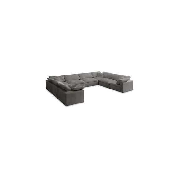 Meridian Furniture Cozy Gray Velvet Modular Sectional