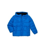 Swiss Tech Boys Winter Puffer Jacket with Hood, Sizes 4-18 & Husky